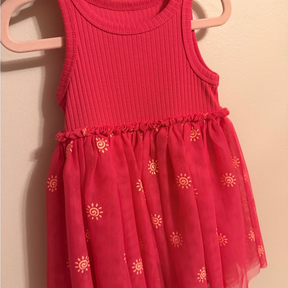 wonder nation Bright Pink Sun-Print Tank Dress